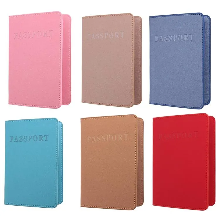 Frosted Pu Multi Card Passport Holder Travel Abroad Sky Blue