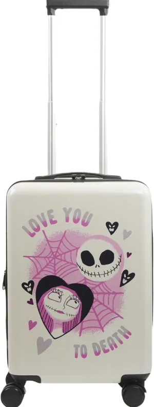 FUL Disney The Nightmare Before Christmas, 22.5 Inch Carry-On Luggage, Hard Suitcase with Spinner Wheels, White, 22.5 x 14 x 9.5 inches
