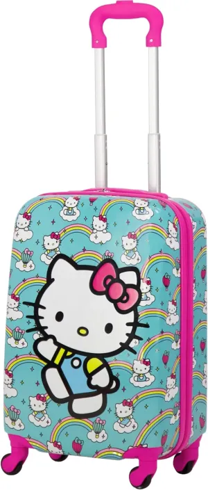 FUL Unisex Kid's Hello Kitty 21 Inch Carry On Luggage, Hardshell Rolling Suitcase with Spinner Wheels, Multi