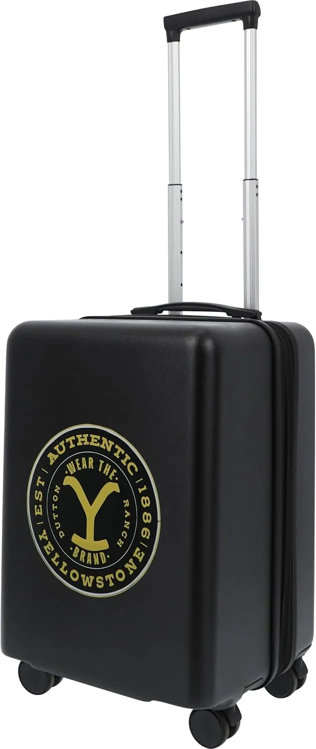 FUL Yellowstone 22.5 Inch Carry On Luggage, Dutton Ranch Hardshell Rolling Suitcase with Spinner Wheels, Black