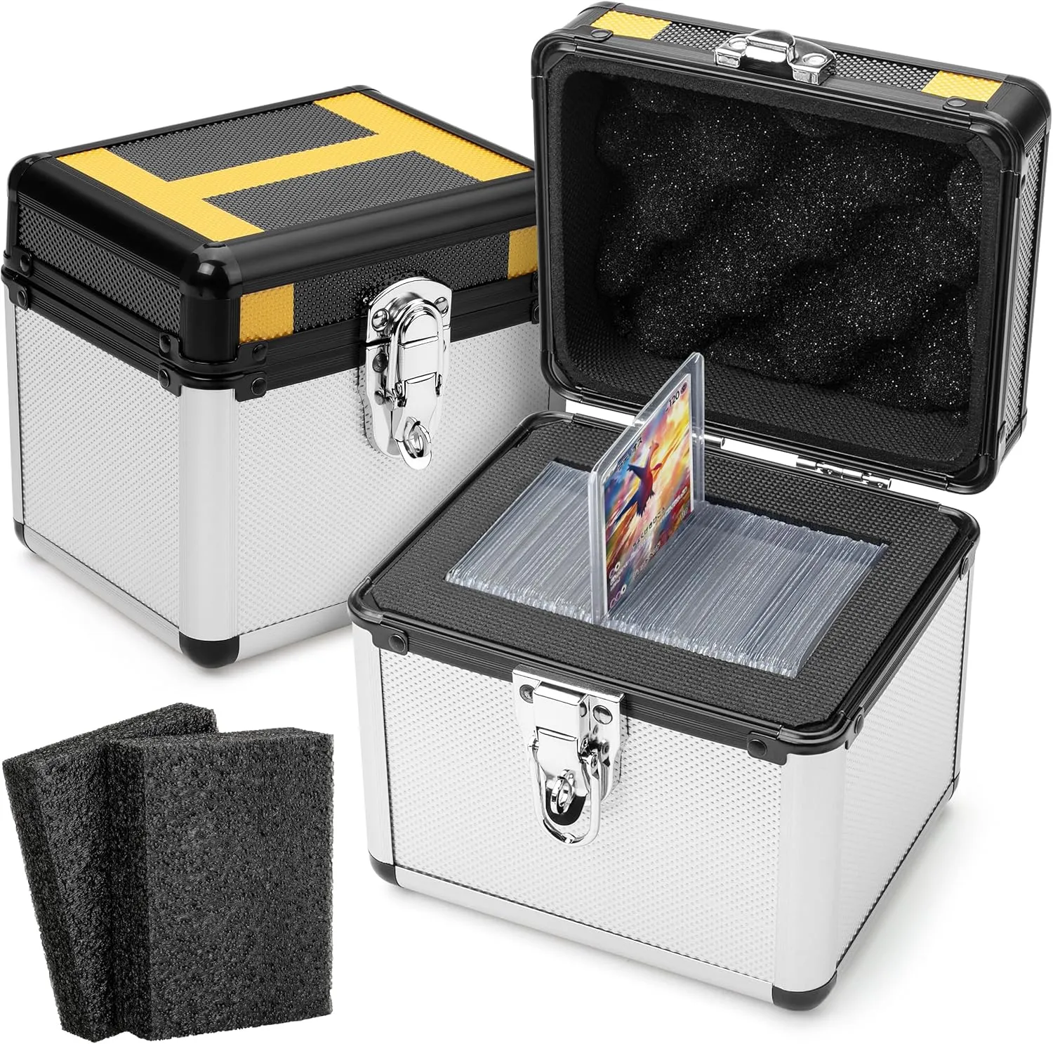 FunGuys Toploader Storage Box, Sports Card Storage Case, Top Loader Card Storage, Top Loader Storage Boxes, Trading Card Case Holds 70  Card, One Touch Card Holder
