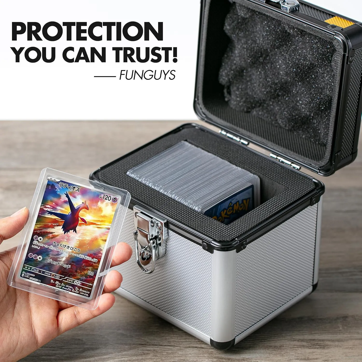 FunGuys Toploader Storage Box, Sports Card Storage Case, Top Loader Card Storage, Top Loader Storage Boxes, Trading Card Case Holds 70  Card, One Touch Card Holder