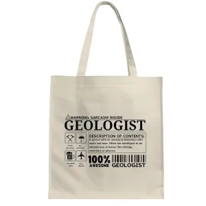 Funny Geology Gift Idea for Geology Student Natural White Multicolor Canvas Tote Bag