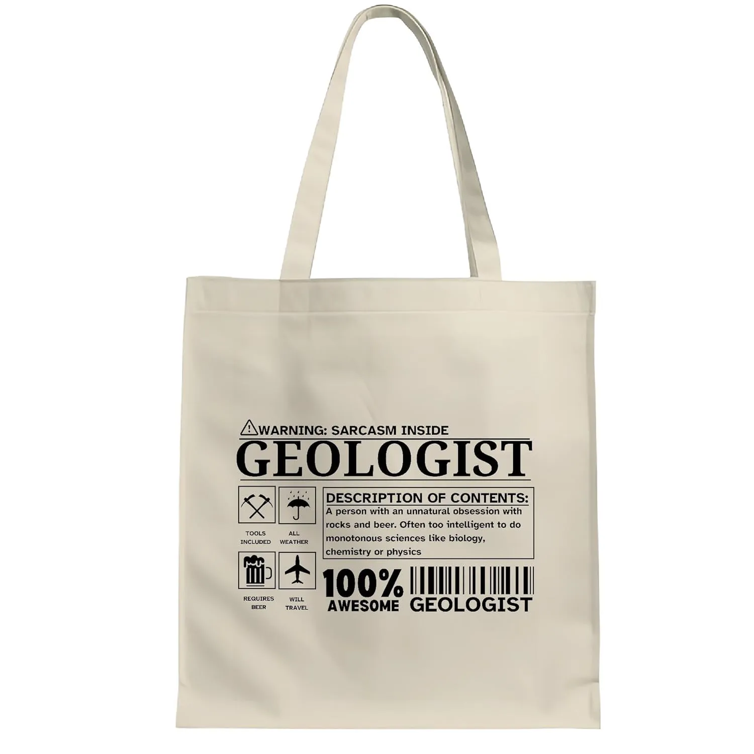 Funny Geology Gift Idea for Geology Student Natural White Multicolor Canvas Tote Bag