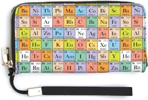 FunnyStar Abstract Periodic Table Women's Long RFID Hand Wallet Wristlet Clutch Purse PU Leather Handbag with Wrist Strap