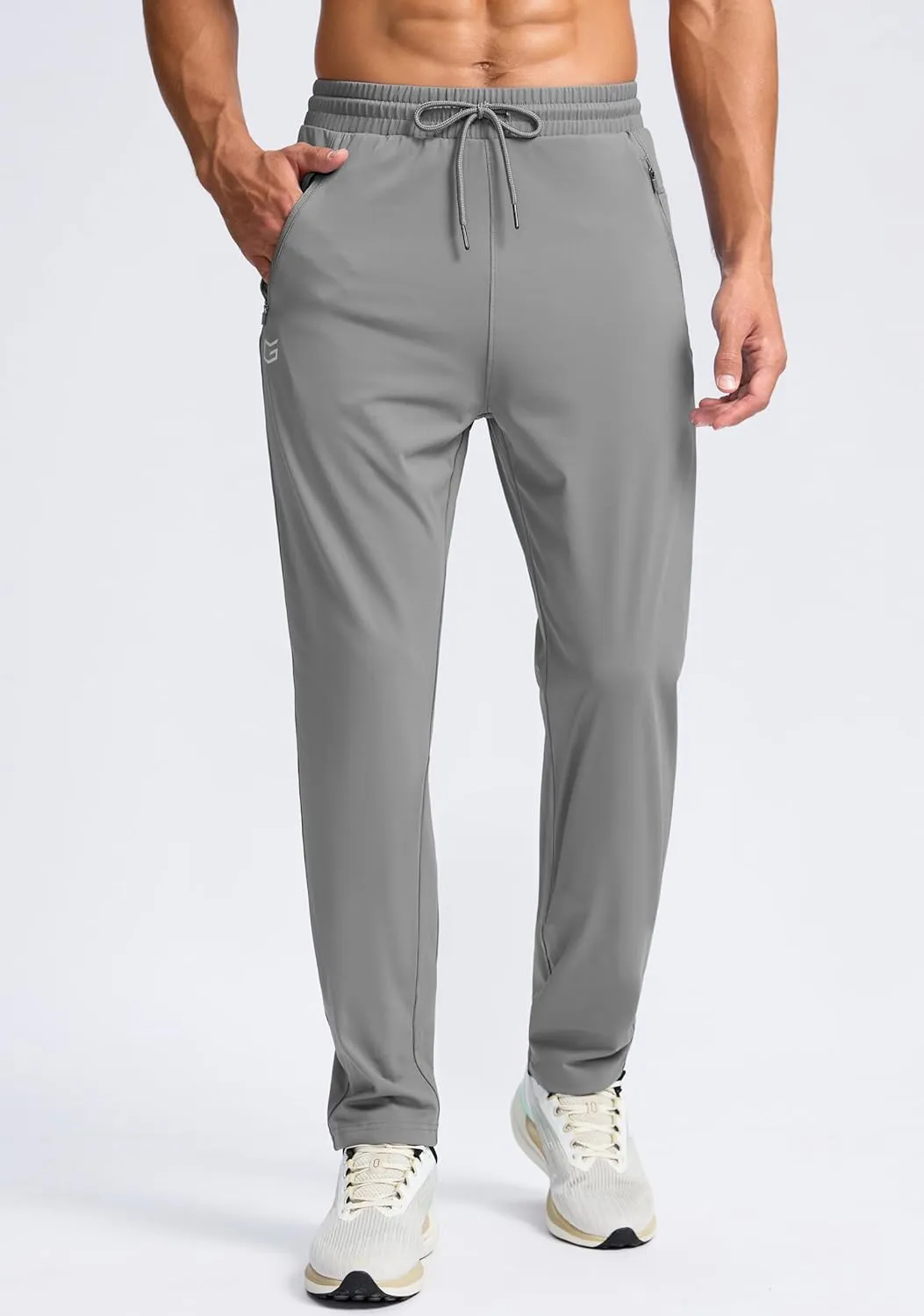 G Gradual Men's 30"/32"/34"/36" Inseam Tall Sweatpants with Zipper Pockets Stretch Long Joggers Athletic Workout Pants Men
