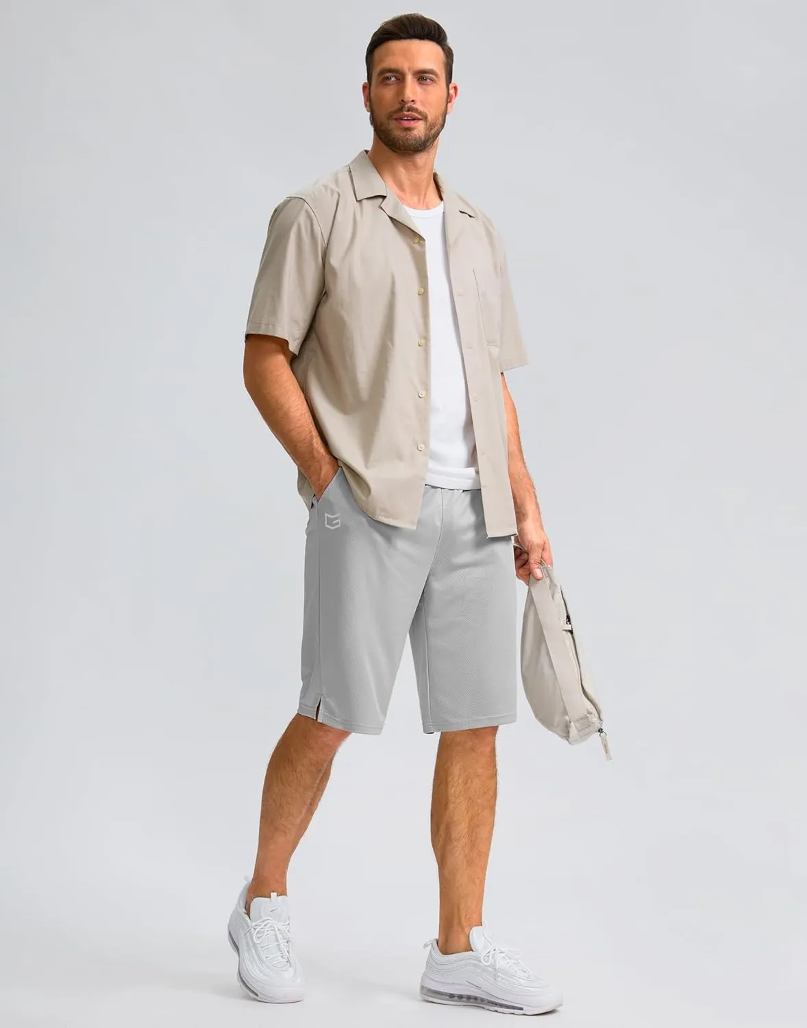 G Gradual Men's Athletic Shorts with Pockets 11" Long Basketball Shorts Lightweight Quick Dry Gym Workout Shorts for Men