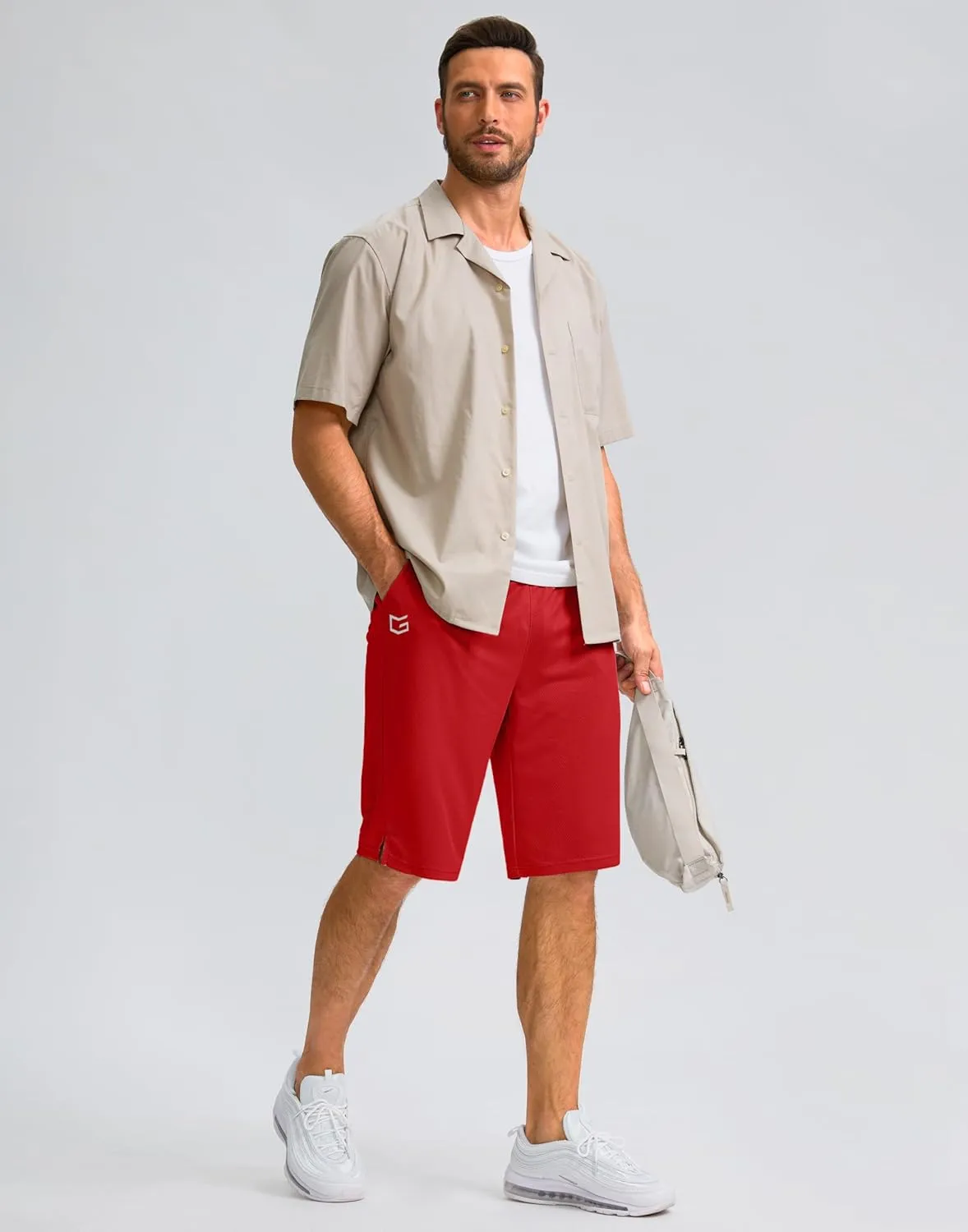 G Gradual Men's Athletic Shorts with Pockets 11" Long Basketball Shorts Lightweight Quick Dry Gym Workout Shorts for Men
