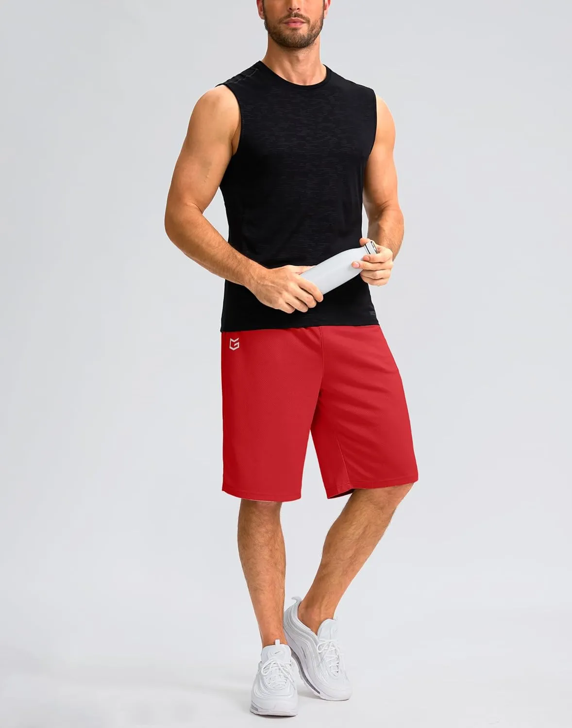 G Gradual Men's Athletic Shorts with Pockets 11" Long Basketball Shorts Lightweight Quick Dry Gym Workout Shorts for Men