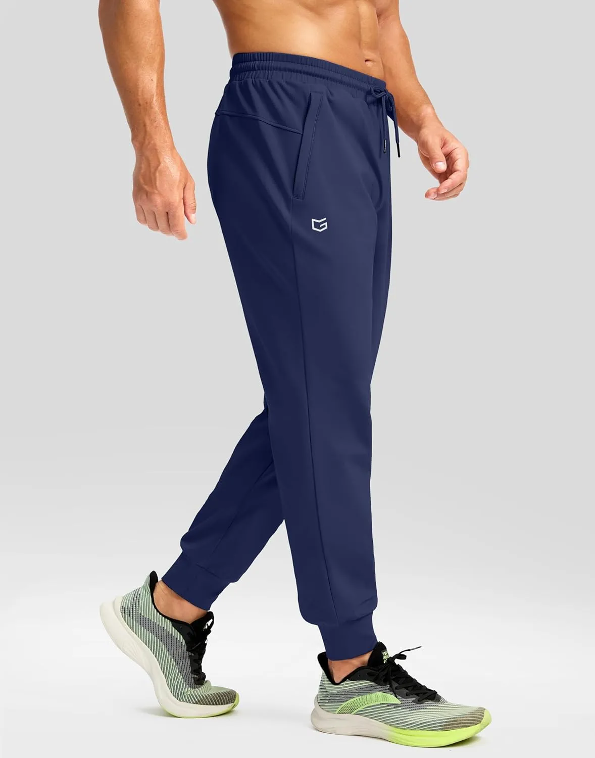 G Gradual Men's Fleece Joggers with Zipper Pockets Winter Warm Pants Water Resistant Athletic Workout Gym Sweatpants for Men
