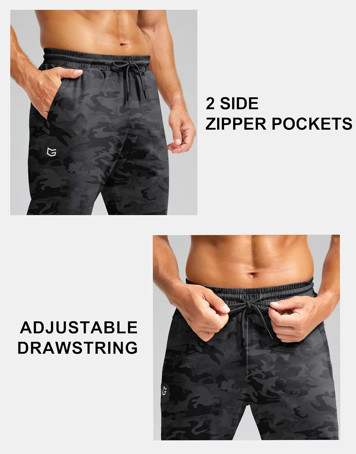 G Gradual Men's Fleece Joggers with Zipper Pockets Winter Warm Pants Water Resistant Athletic Workout Gym Sweatpants for Men