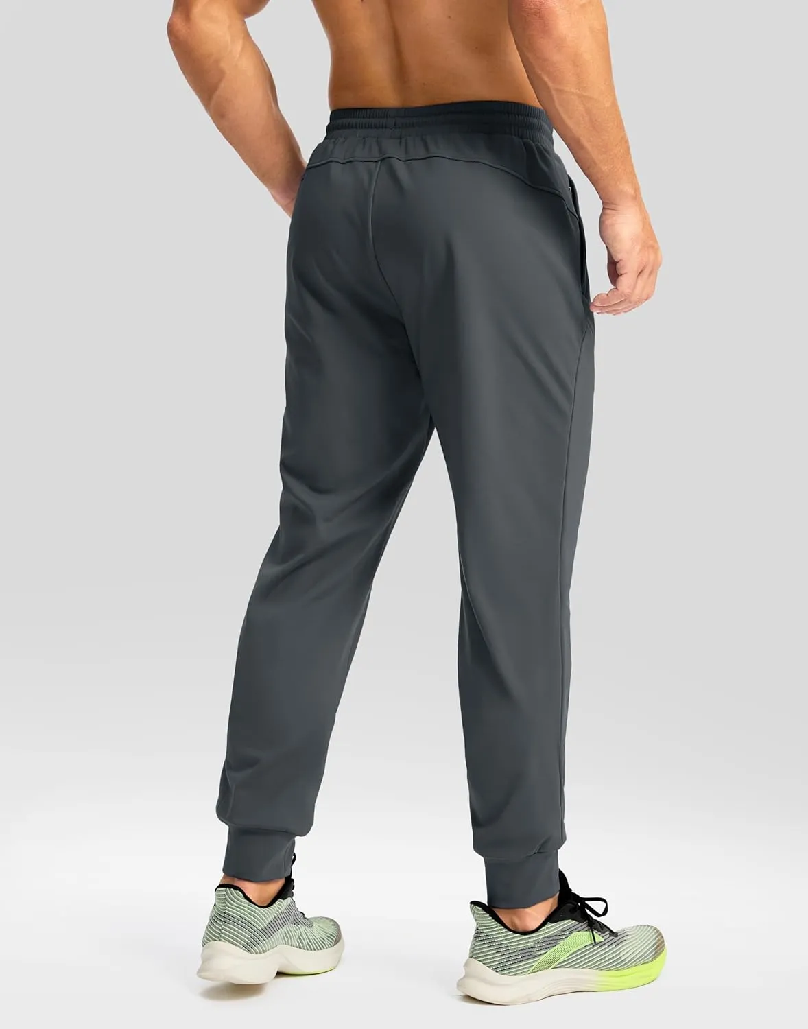 G Gradual Men's Fleece Joggers with Zipper Pockets Winter Warm Pants Water Resistant Athletic Workout Gym Sweatpants for Men