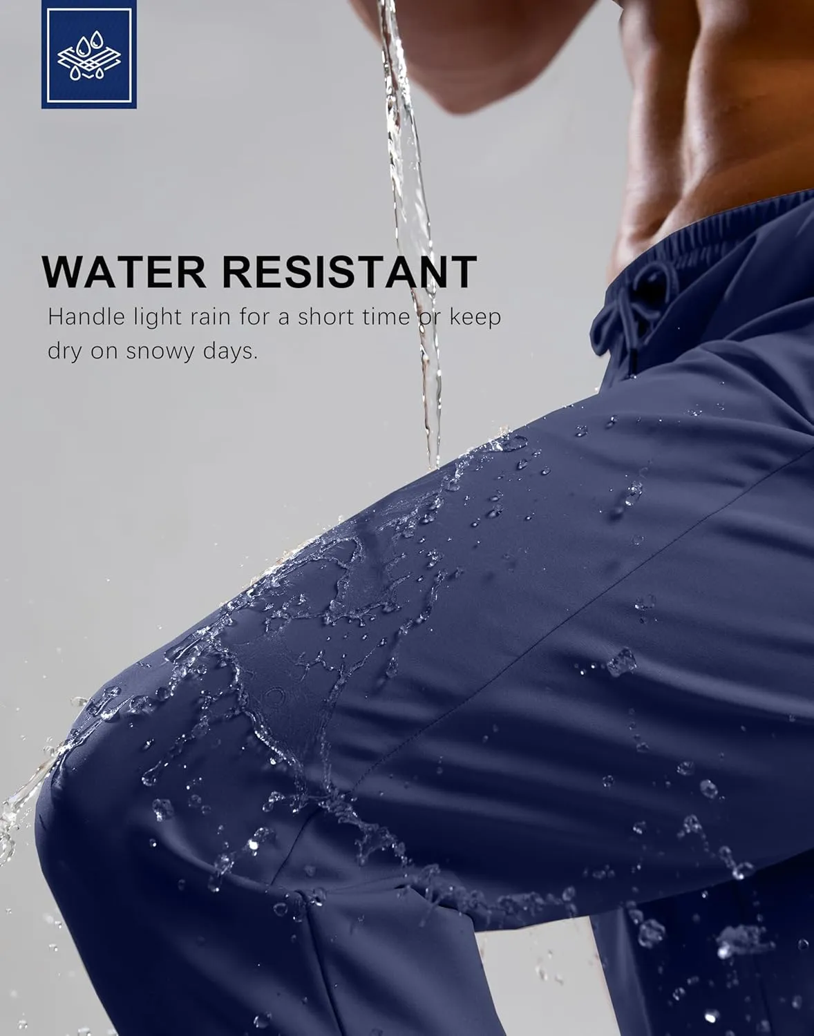 G Gradual Men's Fleece Joggers with Zipper Pockets Winter Warm Pants Water Resistant Athletic Workout Gym Sweatpants for Men