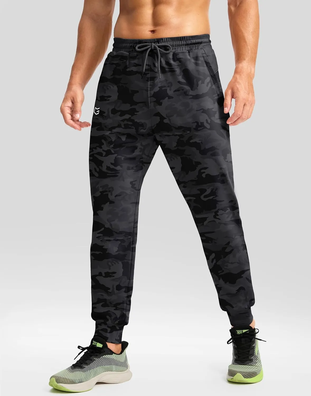 G Gradual Men's Fleece Joggers with Zipper Pockets Winter Warm Pants Water Resistant Athletic Workout Gym Sweatpants for Men