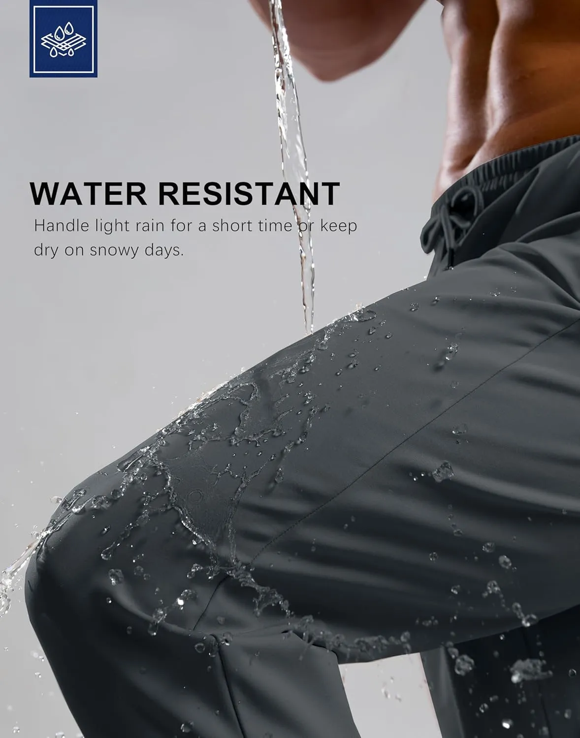 G Gradual Men's Fleece Joggers with Zipper Pockets Winter Warm Pants Water Resistant Athletic Workout Gym Sweatpants for Men
