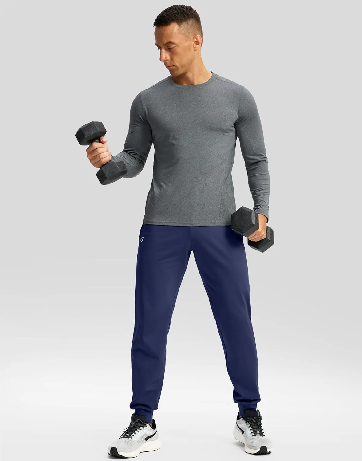 G Gradual Men's Fleece Joggers with Zipper Pockets Winter Warm Pants Water Resistant Athletic Workout Gym Sweatpants for Men