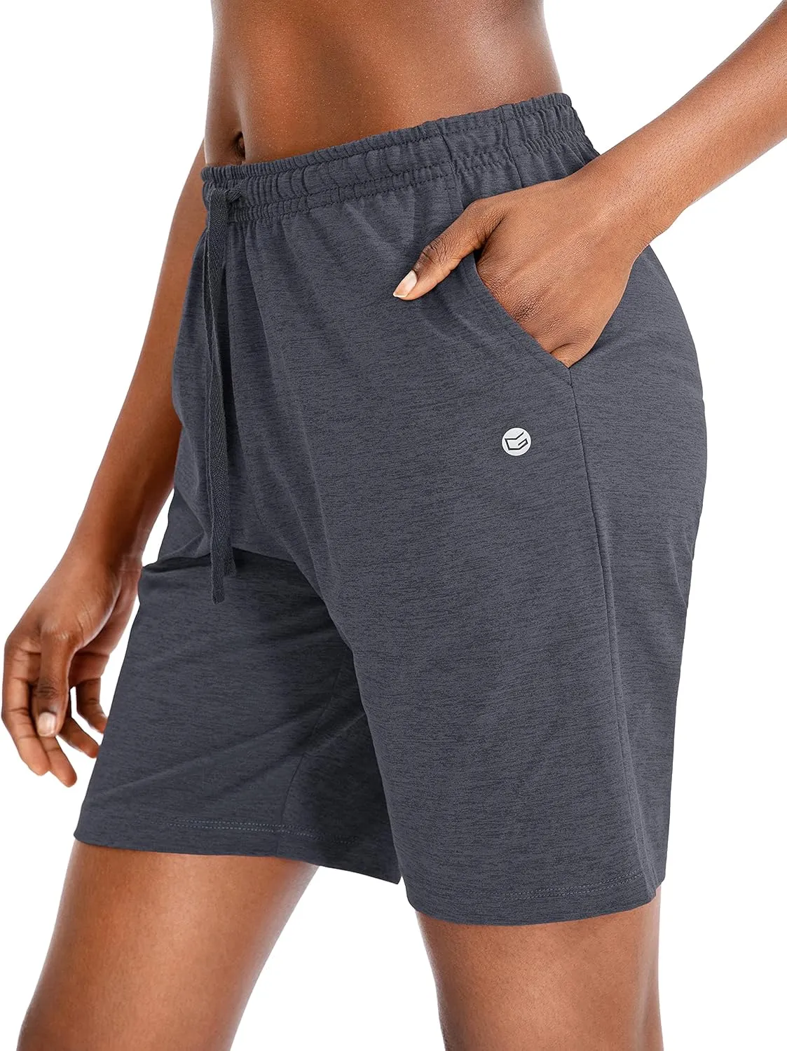 G Gradual Women's Bermuda Shorts Jersey Shorts with Deep Pockets 7" Long Shorts for Women Lounge Walking Athletic