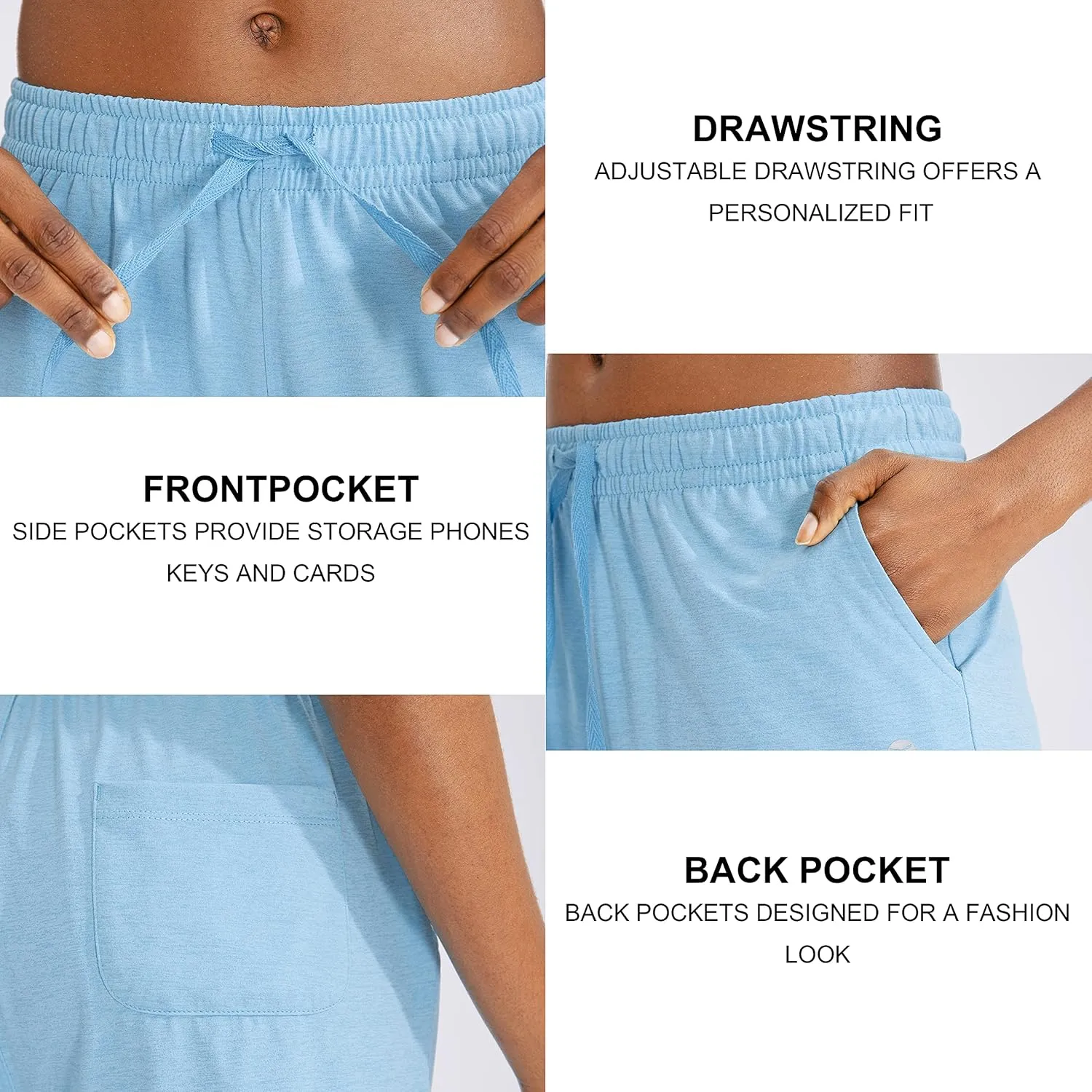 G Gradual Women's Bermuda Shorts Jersey Shorts with Deep Pockets 7" Long Shorts for Women Lounge Walking Athletic