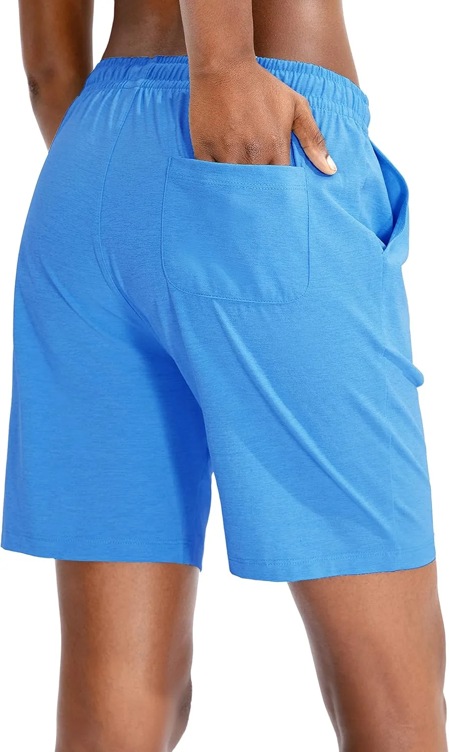 G Gradual Women's Bermuda Shorts Jersey Shorts with Deep Pockets 7" Long Shorts for Women Lounge Walking Athletic