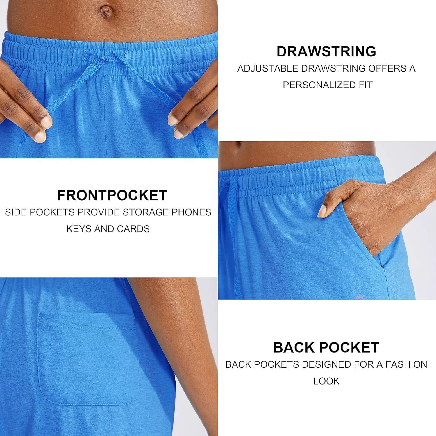 G Gradual Women's Bermuda Shorts Jersey Shorts with Deep Pockets 7" Long Shorts for Women Lounge Walking Athletic