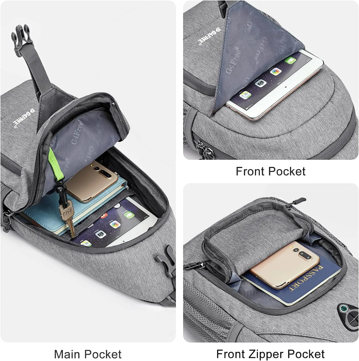 G4Free RFID Sling Bag Crossbody Backpack Small Chest Shoulder Bag Hiking Outdoor
