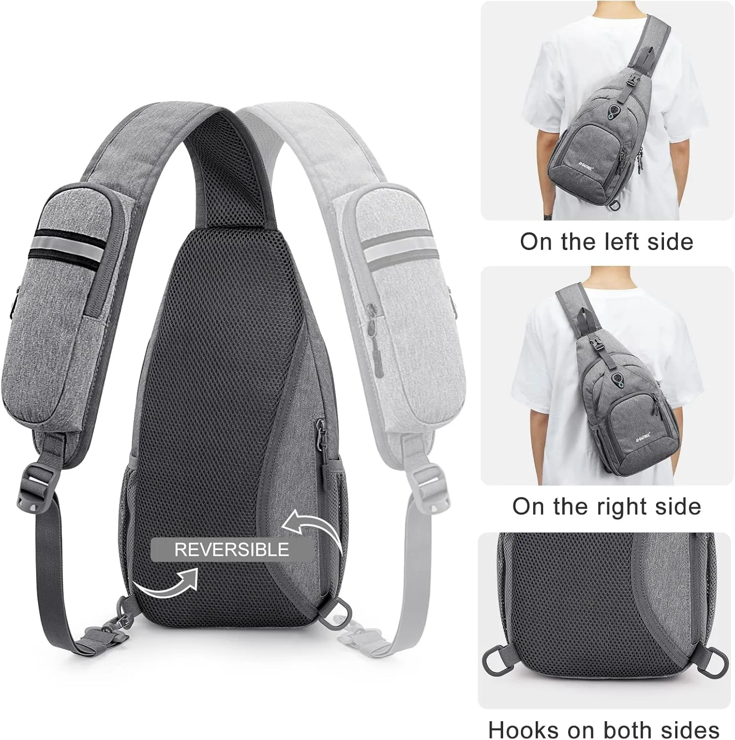 G4Free RFID Sling Bag Crossbody Backpack Small Chest Shoulder Bag Hiking Outdoor