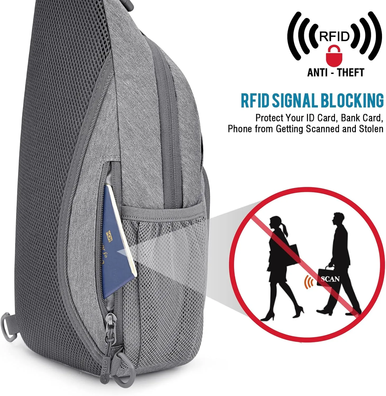 G4Free RFID Sling Bag Crossbody Backpack Small Chest Shoulder Bag Hiking Outdoor