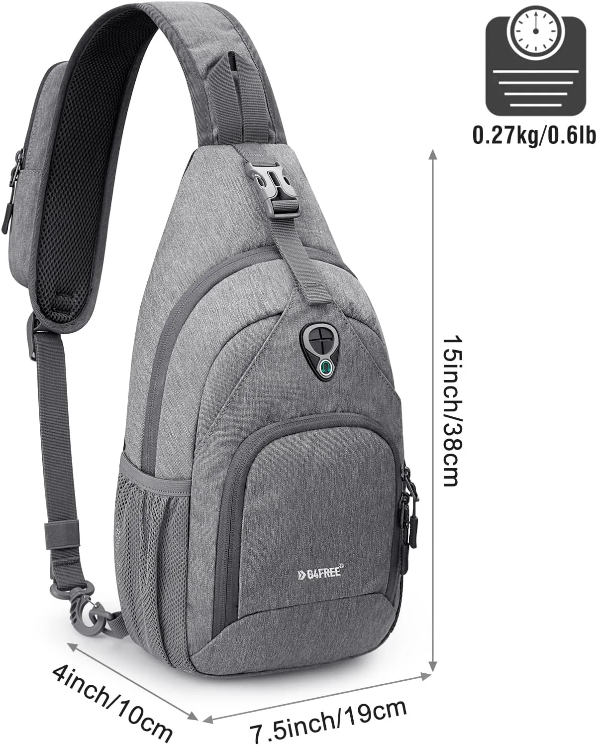 G4Free RFID Sling Bag Crossbody Backpack Small Chest Shoulder Bag Hiking Outdoor
