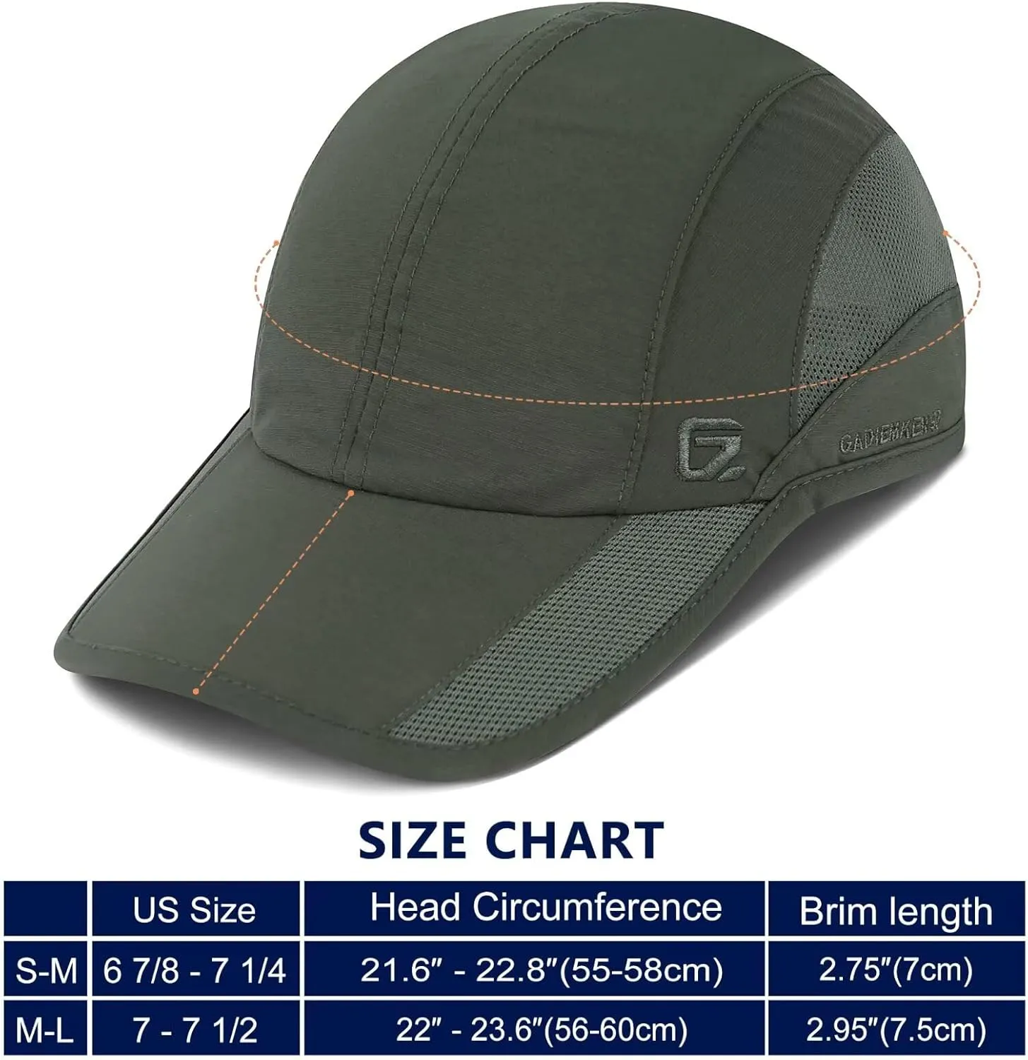 GADIEMKENSD Quick Dry Run Hat Cooling Breathable Mesh