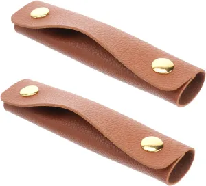 GALPADA 2pcs Handbag Handle Leather Wrap Covers Purse Wallet Handle Protectors Saddle Craft Straps Purse Making Supplies Brown
