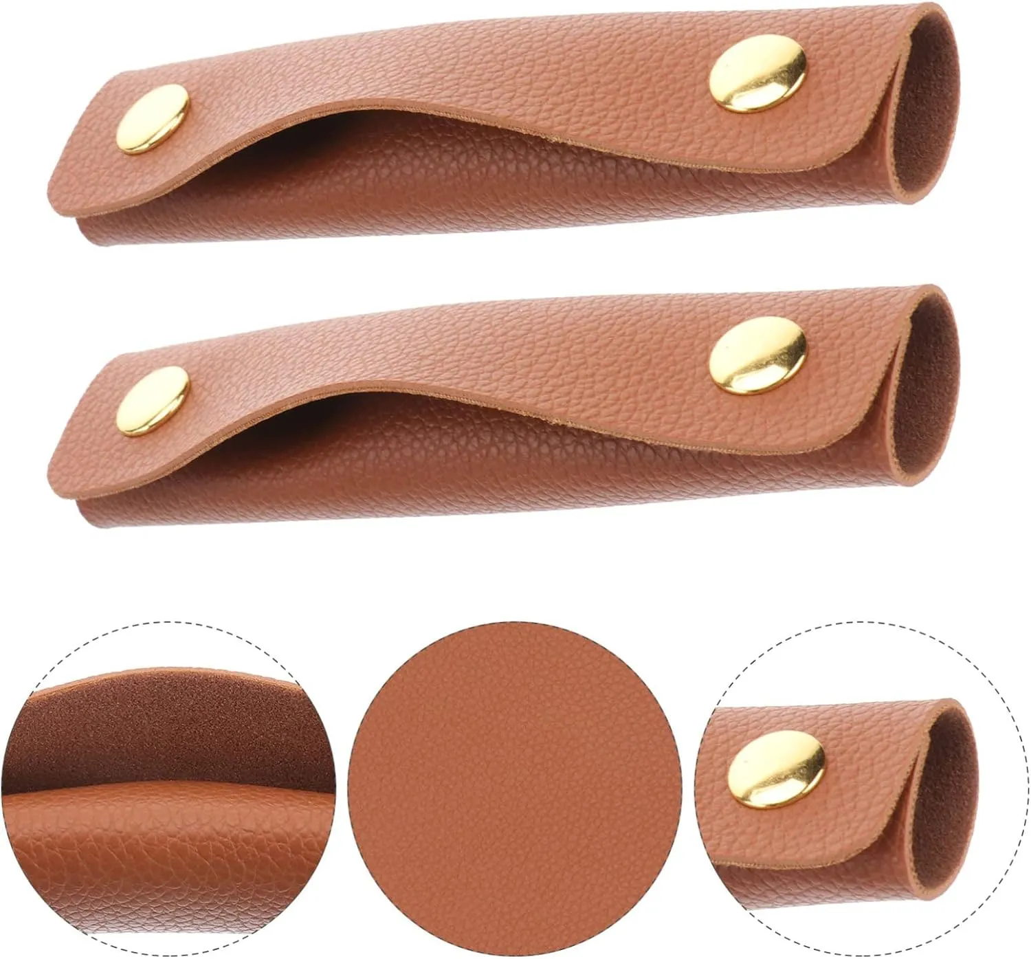 GALPADA 2pcs Handbag Handle Leather Wrap Covers Purse Wallet Handle Protectors Saddle Craft Straps Purse Making Supplies Brown