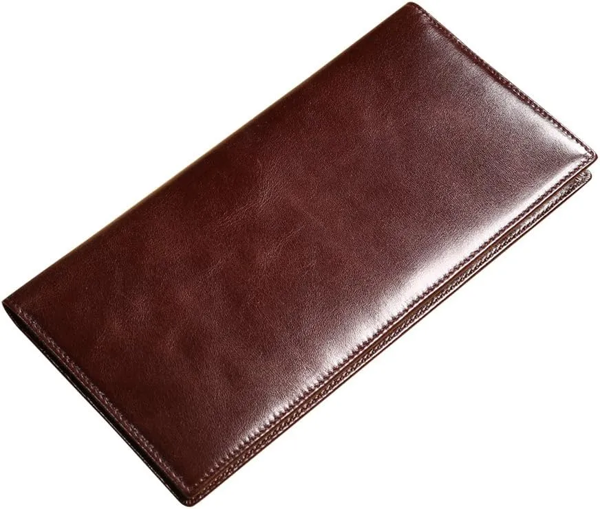 Genuine Italian Leather Handbag Organizer Card Case Long Bifold Wallet