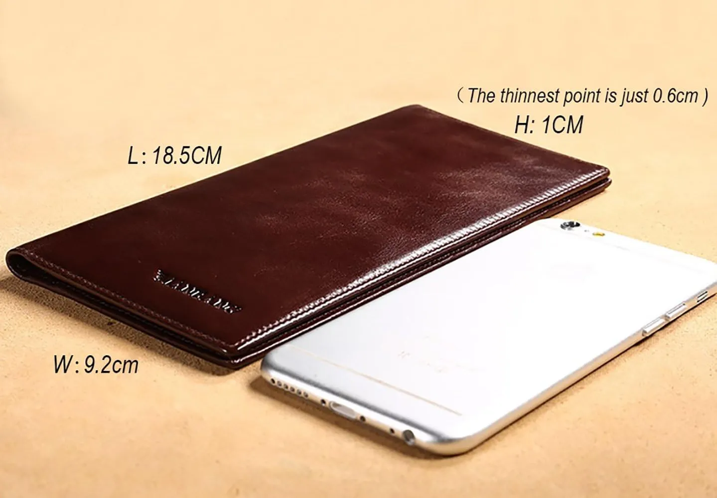 Genuine Italian Leather Handbag Organizer Card Case Long Bifold Wallet