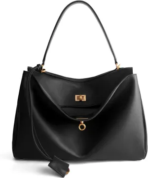Genuine Leather Tote Bag for Women: Soft Leather Shoulder Handbags for Ladies - Large Satchel Purse for Travel Work