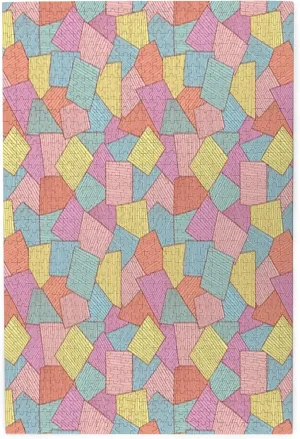 Geometric Design,Puzzle Board,Portable Wooden Jigsaw Puzzle for Adults,Colorful Vintage Square Shapes Design,Birthday Gift for Family and Friends,Multicolor Plastic Box Storage 1000PCS