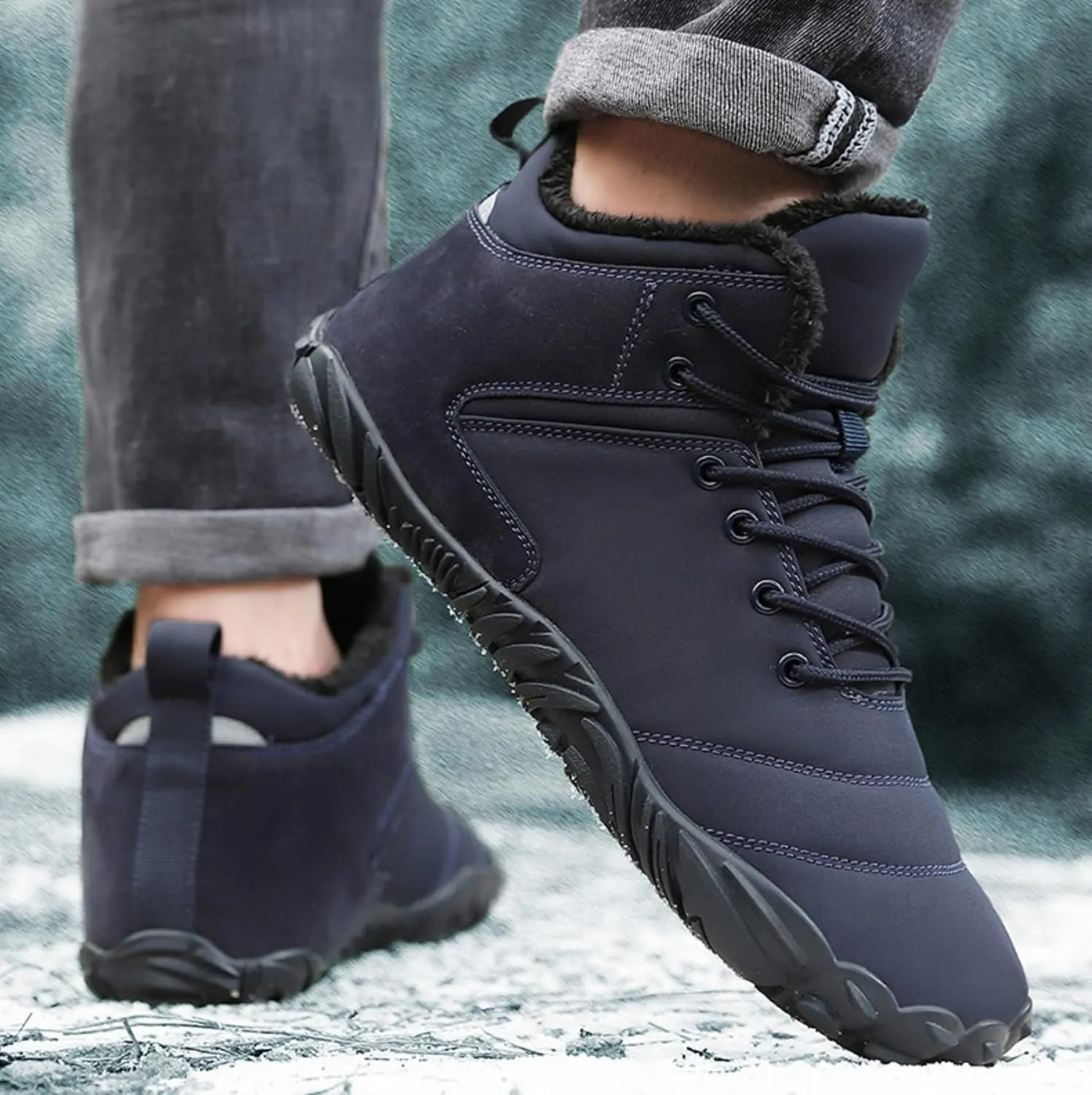 Glacia Barefoot Shoes Winter for Women Men, Wide Toe Box Minimalist Waterproof Hiking Warm Snow Boots Sneakers