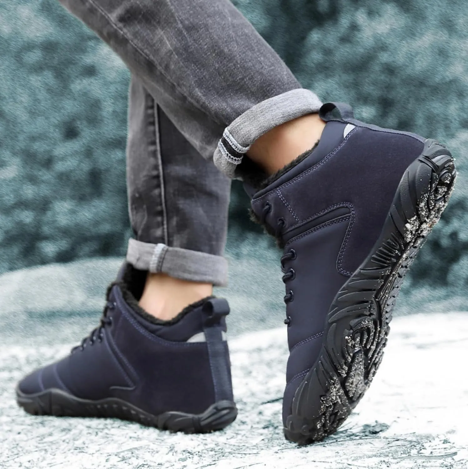 Glacia Barefoot Shoes Winter for Women Men, Wide Toe Box Minimalist Waterproof Hiking Warm Snow Boots Sneakers