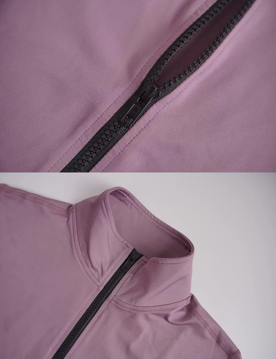 Gnveub Women’s Sports Running Jacket Slim Fit Stretchy Full Zip Athletic Workout Lightweight Jacket with Thumb Holes