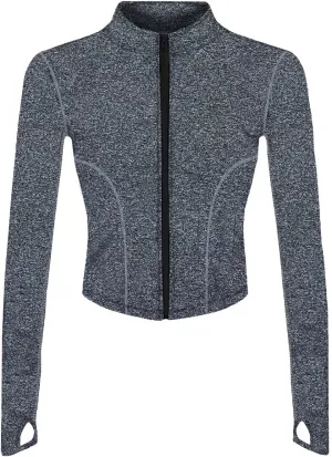Gnveub Women’s Sports Running Jacket Slim Fit Stretchy Full Zip Athletic Workout Lightweight Jacket with Thumb Holes