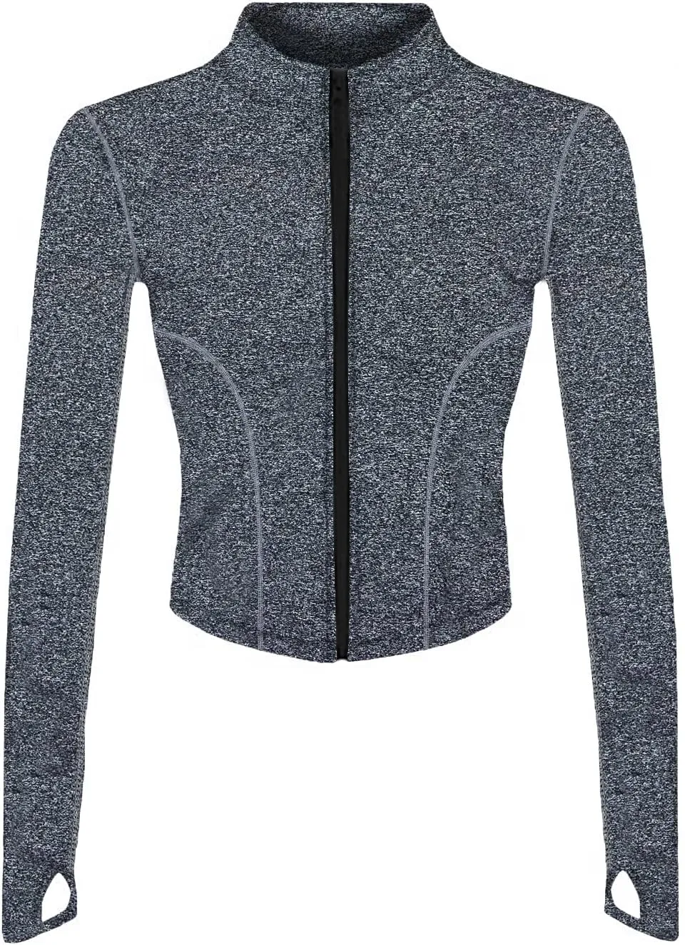 Gnveub Women’s Sports Running Jacket Slim Fit Stretchy Full Zip Athletic Workout Lightweight Jacket with Thumb Holes