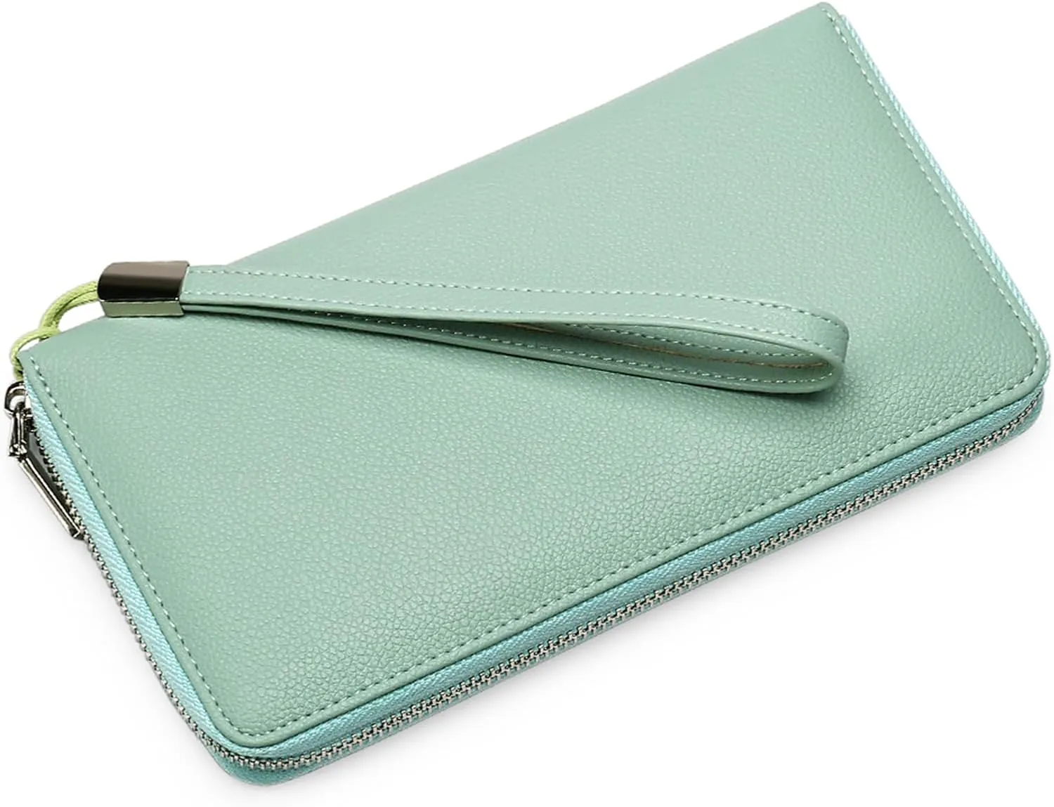 GOIACII Womens Wallet RFID Blocking Leather Zip Around Wallet Large Capacity Long Purse Credit Card Clutch Wristlet