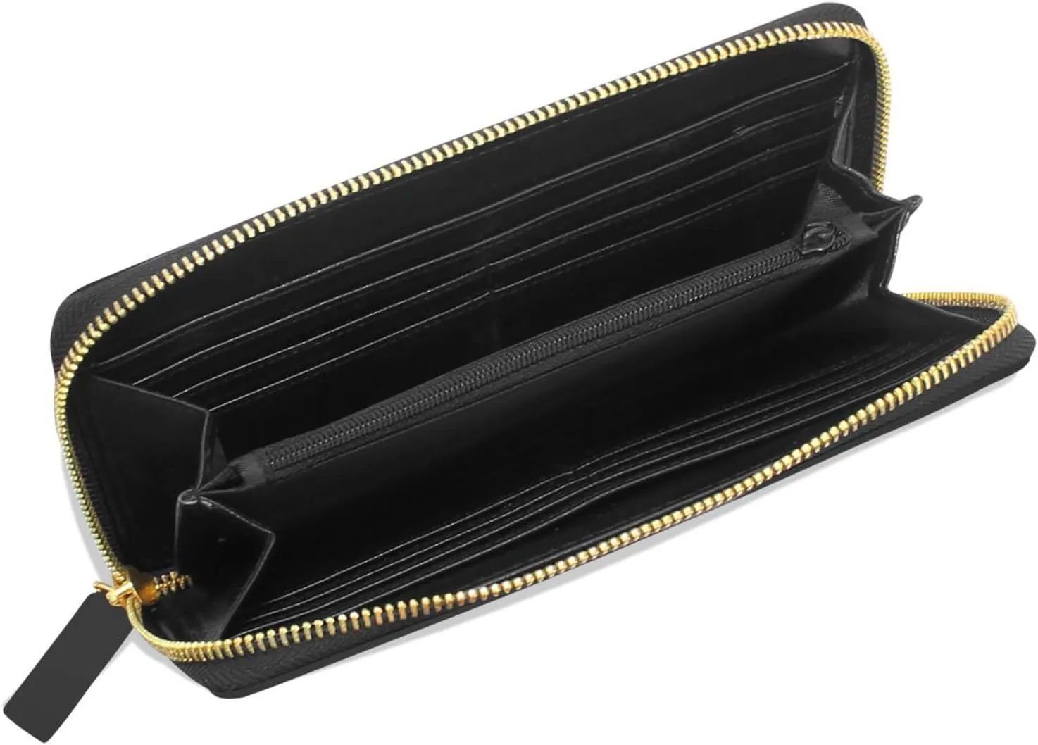 Gold Glittering Rose Pineapple Glossy Exotic Fruit on Dark Brown Leather Long Wallet Organizer with Zipper Purse Clutch Bag for Women Men Key Card Coin Passport Checkbook 8 x 4 inch