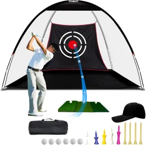 Golf Practice Hitting Net, Golf Nets for Backyard Driving, Heavy Duty Golf Net with Target Cloth to Practice Your Hitting Skills