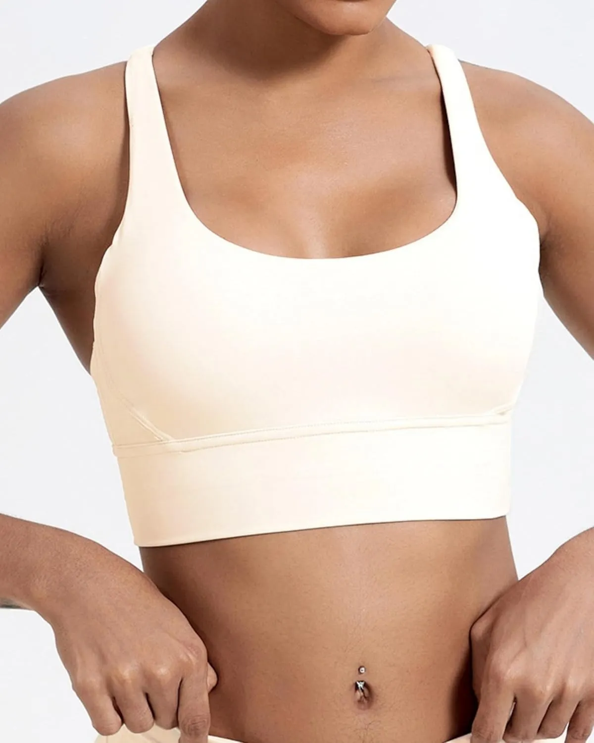 Grace Form Strappy Sports Bra for Women Padded Push Up Sport Bra Athletic Running Workout Bra Yoga Bra
