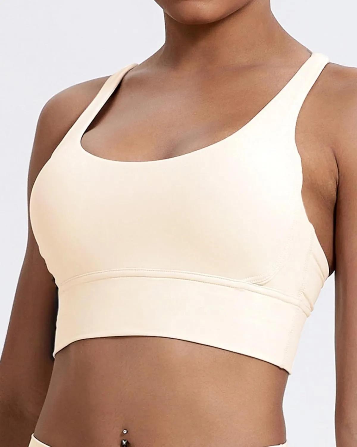 Grace Form Strappy Sports Bra for Women Padded Push Up Sport Bra Athletic Running Workout Bra Yoga Bra