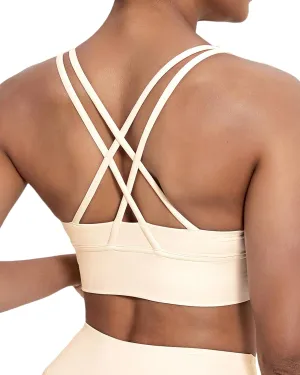Grace Form Strappy Sports Bra for Women Padded Push Up Sport Bra Athletic Running Workout Bra Yoga Bra