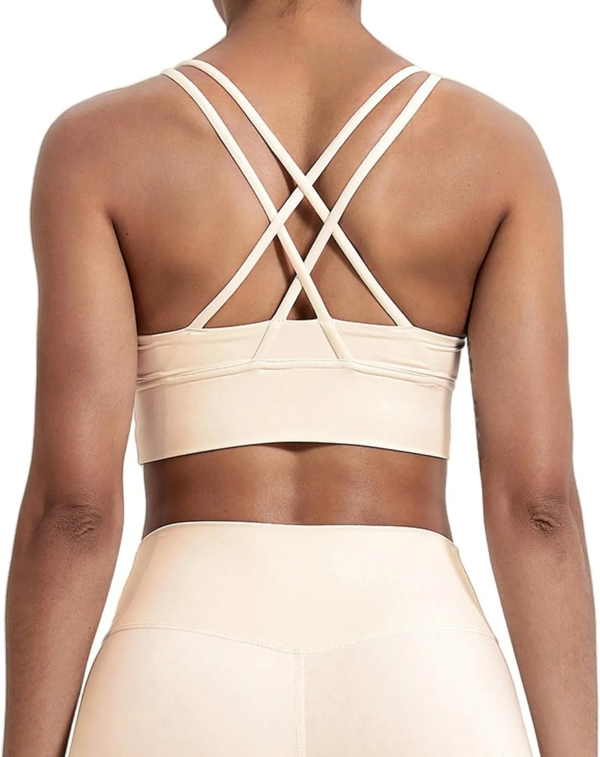 Grace Form Strappy Sports Bra for Women Padded Push Up Sport Bra Athletic Running Workout Bra Yoga Bra