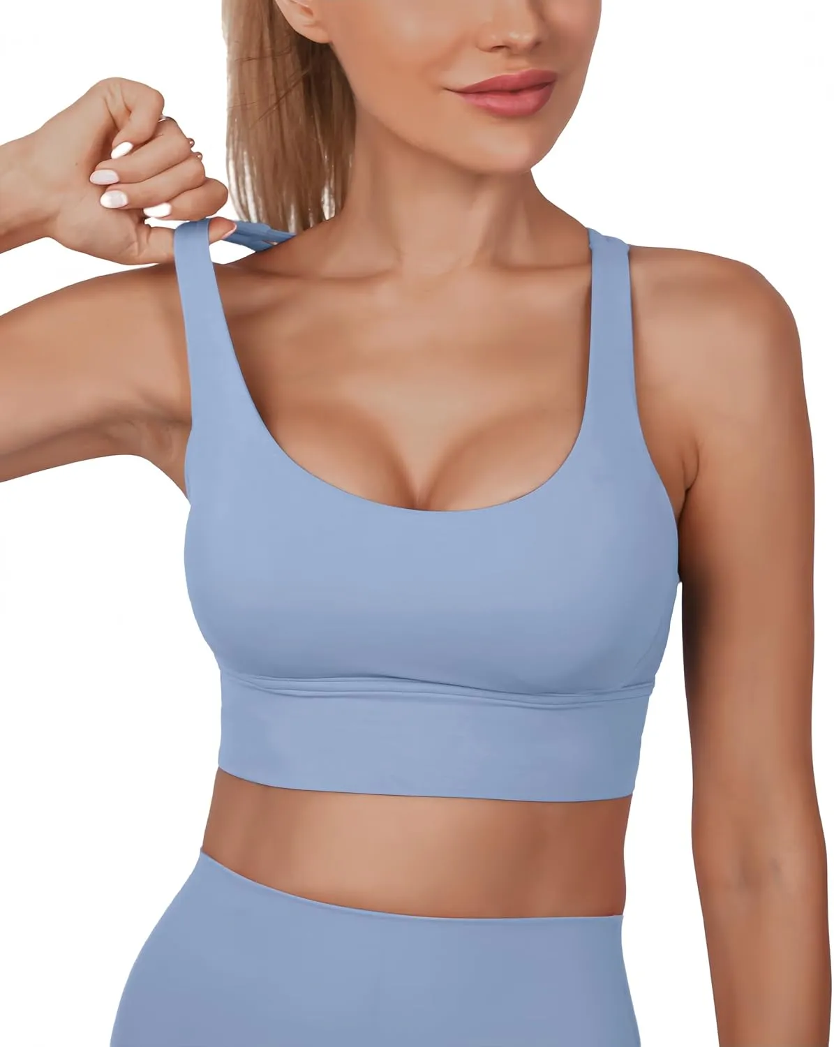 Grace Form Strappy Sports Bra for Women Padded Push Up Sports Bra Athletic Running Sports Bra Workout Bra Yoga Bra