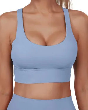 Grace Form Strappy Sports Bra for Women Padded Push Up Sports Bra Athletic Running Sports Bra Workout Bra Yoga Bra