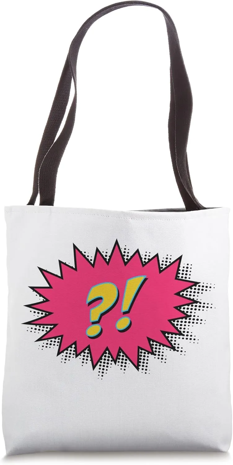 Grammar Punctuation Question Mark 70s Seventies Pop Art Tote Bag